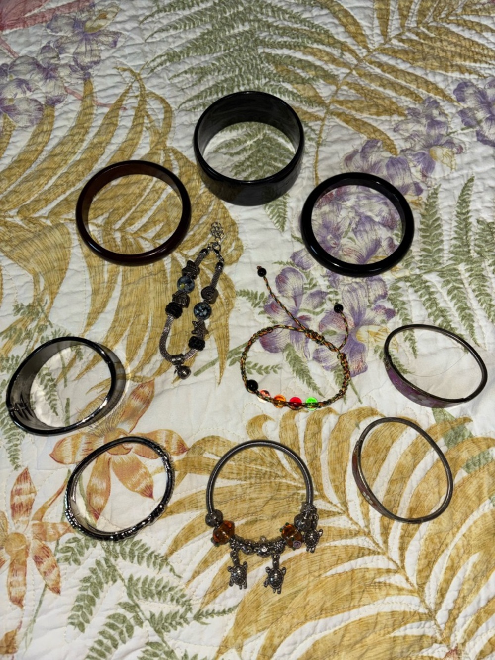Assorted Black and Silver Women’s Bangle and Bracelet Set